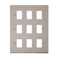 Click Deco VPPN20509 9 Gang GridPro Frontplate Pearl Nickel