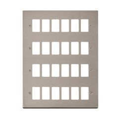 Click Deco VPPN20524 24 Gang GridPro Frontplate Pearl Nickel