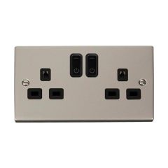 Click Deco VPPN30536BK 13A 2 Gang Zigbee Smart Switched Socket Outlet Pearl Nickel