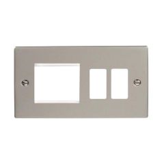Click Deco VPPN31102 2 Gang GridPro With Twin New Media Aperture Combination Plate Pearl Nickel