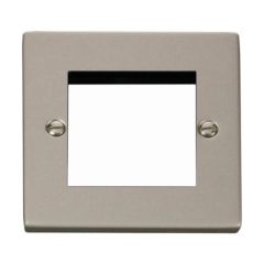 Click Deco VPPN311 1 Gang New Media Unfurnished Plate - 2 Apertures Pearl Nickel