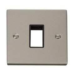 Click Deco VPPN401BK 1 Gang MiniGrid Unfurnished Plate - 1 Aperture Pearl Nickel