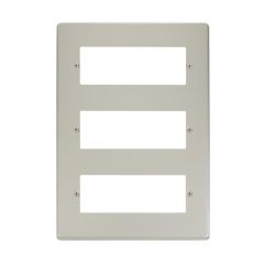 Click Deco VPPN518 3 Tier MiniGrid Unfurnished Plate - 18 Apertures Pearl Nickel