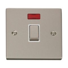 Click Deco VPPN723WH 20A DP Plate Switch With Neon Pearl Nickel