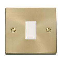 Click Deco VPSB011WH 10AX 1 Gang 2 Way Plate Switch Satin Brass