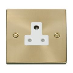 Click Deco VPSB038WH 5A Round Pin Socket Outlet Satin Brass