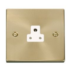 Click Deco VPSB039WH 2A Round Pin Socket Outlet Satin Brass