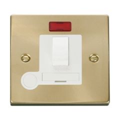 Click Deco VPSB052WH 13A DP Switched FCU With Neon & Optional Flex Outlet Satin Brass