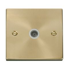 Click Deco VPSB065WH Single Non-Isolated Coaxial Outlet Satin Brass