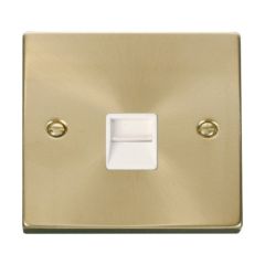 Click Deco VPSB125WH Single Telephone Outlet (Secondary) Satin Brass