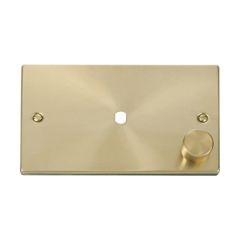 Click Deco VPSB185 1 Gang Unfurnished Dimmer Plate & Knob (1000W Max) - 1 Aperture Satin Brass