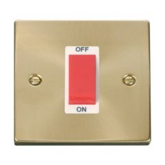 Click Deco VPSB200WH 45A 1 Gang DP Plate Switch Satin Brass