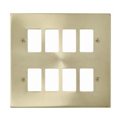 Click Deco VPSB20508 8 Gang GridPro Frontplate Satin Brass