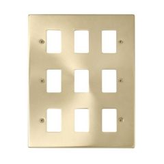 Click Deco VPSB20509 9 Gang GridPro Frontplate Satin Brass