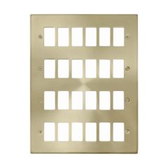 Click Deco VPSB20524 24 Gang GridPro Frontplate Satin Brass