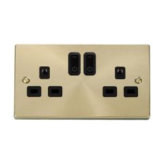 Click Deco VPSB30536BK 13A 2 Gang Zigbee Smart Switched Socket Outlet Satin Brass