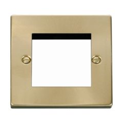 Click Deco VPSB311 1 Gang New Media Unfurnished Plate - 2 Apertures Satin Brass
