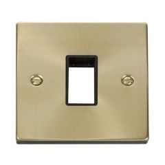 Click Deco VPSB401BK 1 Gang MiniGrid Unfurnished Plate - 1 Aperture Satin Brass