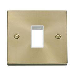 Click Deco VPSB401WH 1 Gang MiniGrid Unfurnished Plate - 1 Aperture Satin Brass