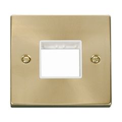 Click Deco VPSB402WH 1 Gang MiniGrid Unfurnished Plate - 2 Apertures Satin Brass