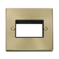 Click Deco VPSB403BK 1 Gang MiniGrid Unfurnished Plate - 3 Apertures Satin Brass