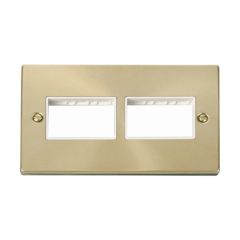 Click Deco VPSB406WH 2 Gang MiniGrid Unfurnished Plate - 2 x 3 Apertures Satin Brass