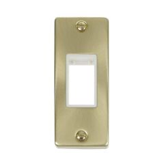 Click Deco VPSB471WH 1 Gang MiniGrid Unfurnished Architrave Plate - 1 Aperture Satin Brass
