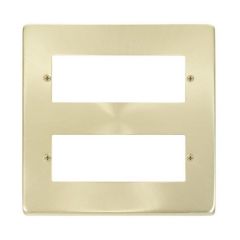 Click Deco VPSB512 2 Tier MiniGrid Unfurnished Plate - 12 Apertures Satin Brass