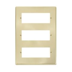 Click Deco VPSB518 3 Tier MiniGrid Unfurnished Plate - 18 Apertures Satin Brass