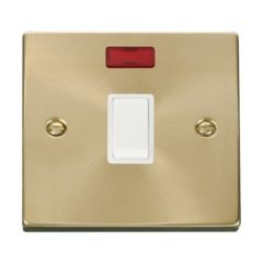 Click Deco VPSB623WH 20A DP Plate Switch With Neon Satin Brass