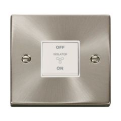 Click Deco VPSC020WH 10A 3 Pole Fan Isolation Plate Switch Satin Chrome