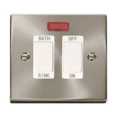 Click Deco VPSC024WH 20A DP Sink/Bath Plate Switch With Neon Satin Chrome