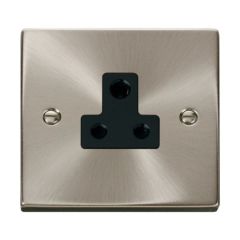 Click Deco VPSC038BK 5A Round Pin Socket Outlet Satin Chrome