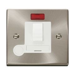Click Deco VPSC052WH 13A DP Switched FCU With Neon & Optional Flex Outlet Satin Chrome