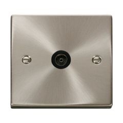 Click Deco VPSC065BK Single Non-Isolated Coaxial Outlet Satin Chrome