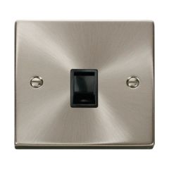 Click Deco VPSC115BK Single RJ11 (Irish/US) Outlet Satin Chrome