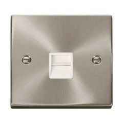 Click Deco VPSC125WH Single Telephone Outlet (Secondary) Satin Chrome