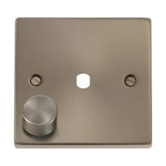 Click Deco VPSC140PL 1 Gang Unfurnished Dimmer Plate & Knob (650W Max) - 1 Aperture Satin Chrome