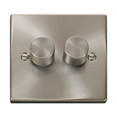 Click Deco VPSC162 2 Gang 2 Way 100W Dimmer Switch Satin Chrome