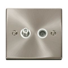 Click Deco VPSC170WH Non-Isolated Satellite & Non-Isolated Coaxial Outlet Satin Chrome