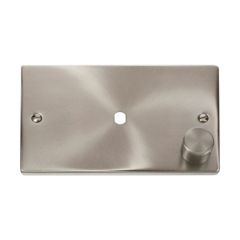 Click Deco VPSC185 1 Gang Unfurnished Dimmer Plate & Knob (1000W Max) - 1 Aperture Satin Chrome