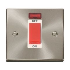 Click Deco VPSC201WH 45A 1 Gang DP Plate Switch With Neon Satin Chrome