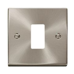 Click Deco VPSC20401 1 Gang GridPro Frontplate Satin Chrome