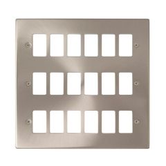 Click Deco VPSC20518 18 Gang GridPro Frontplate Satin Chrome