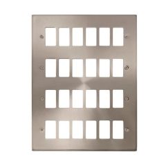 Click Deco VPSC20524 24 Gang GridPro Frontplate Satin Chrome