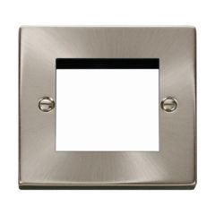 Click Deco VPSC311 1 Gang New Media Unfurnished Plate - 2 Apertures Satin Chrome
