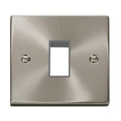 Click Deco VPSC401GY 1 Gang MiniGrid Unfurnished Plate - 1 Aperture Satin Chrome