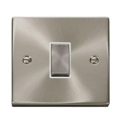 Click Deco VPSC425WH 10AX 1 Gang Intermediate Plate Switch Satin Chrome