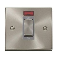 Click Deco VPSC501GY 50A 1 Gang DP Plate Switch With Neon Satin Chrome