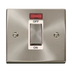 Click Deco VPSC501WH 45A 1 Gang DP Plate Switch With Neon Satin Chrome